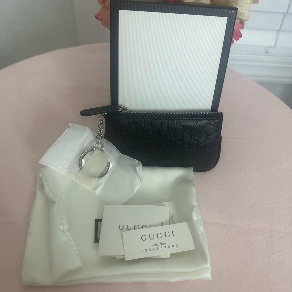 NEW Authentic Gucci Microguccissima Soft Margaux Key Coin Pouch